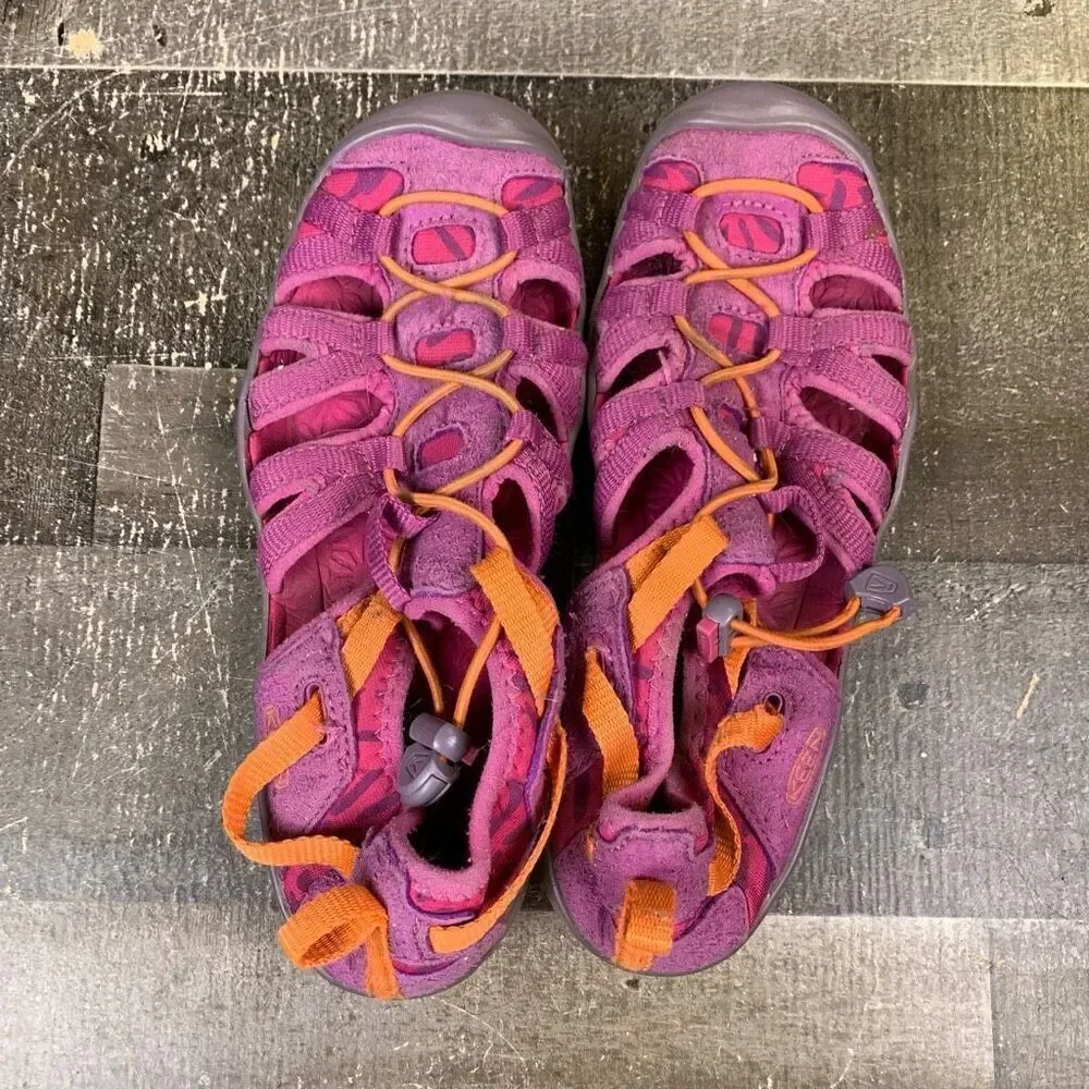 Keen Youth Size 3 Moxie Sandals Pink Orange Strappy Adjustable Slip On Shoes